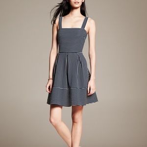 Banana republic pinstripe fit and flare dress